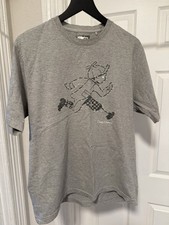 Play Cloths Men's Graphic Print Gray Cotton Crew Neck T-Shirt Size M