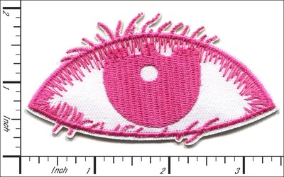 26 Pcs Embroidered sew or Iron on patches Eye Pink 8.6x4.5cm AP055fB