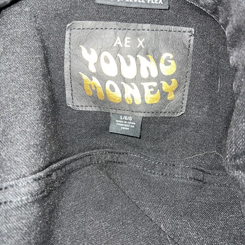 Young Money American Eagle Denim Jacket AE X Lil Wayne Men’s Size L Black GUC - Picture 2 of 16