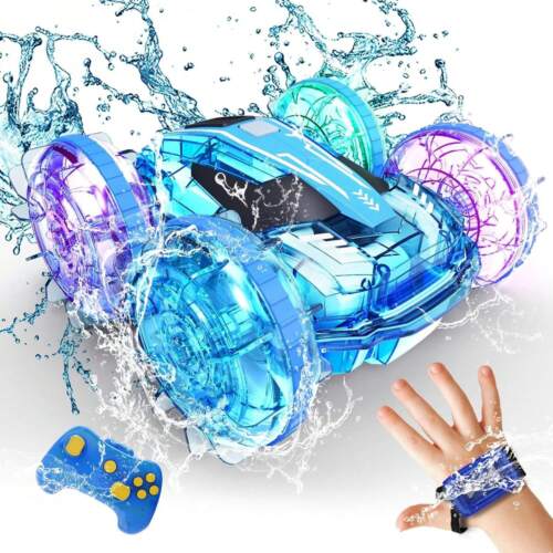 Children's amphibious RC car and boat, 4WD remote control stunt car
