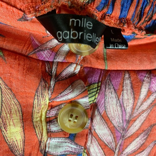 Mlle Gabrielle Womens Tropical Print Hawaiian Button Front Midi Skirt Size L - Picture 4 of 10