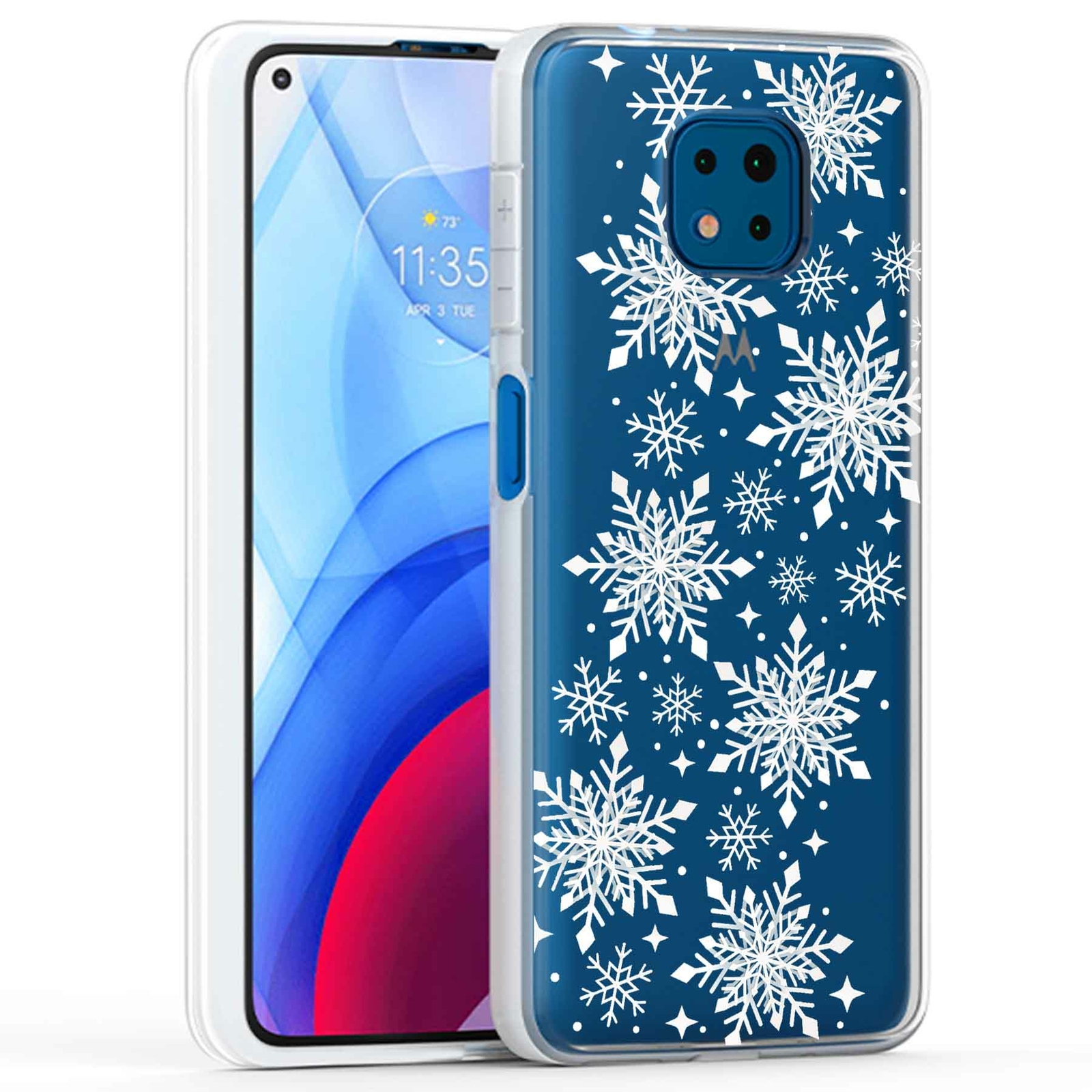 Phone Case Cover for Motorola Moto G Power 2021,Snow Flake Clear 2 Print, USA