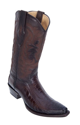 LOS ALTOS BROWN GENUINE SNIP TOE OSTRICH LEG WESTERN COWBOY BOOT (D)