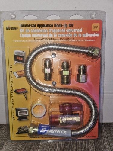 Universal-Gasgerät-Anschlussset F271239 – 6-teilig, Mit 55,9 Cm Flex-Schlauch, Ventil & Adaptern Für Herd, Heizung & Trockner