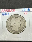 1908-S  BARBER  HALF DOLLAR