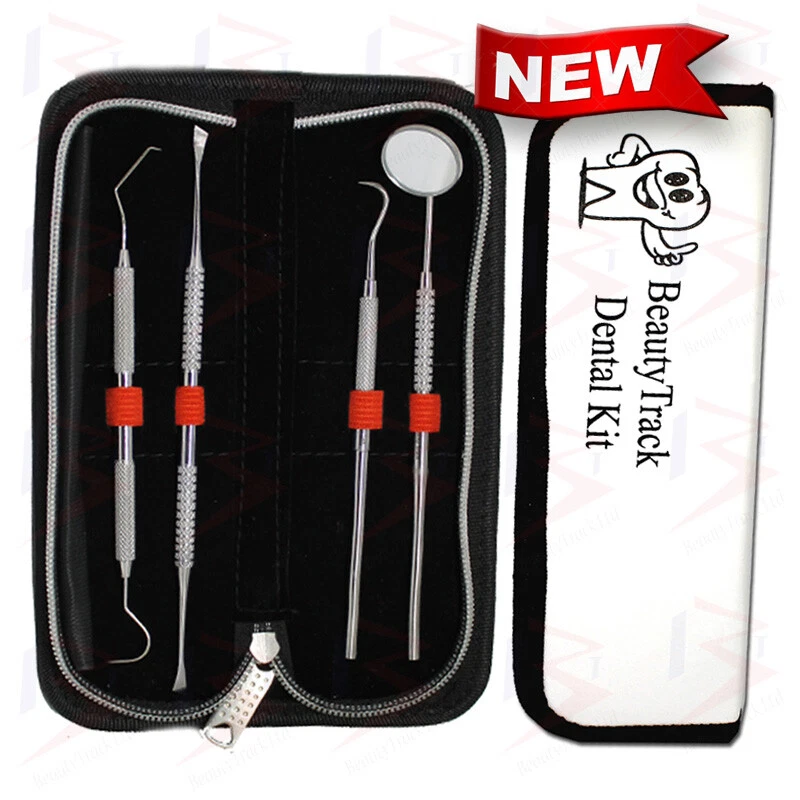 BEAUTYTRACK DENTAL TOOTH CLEANING SET DENTIST SCRAPER PICK TOOLS CALCULUS PLAQUE REMOVER KIT