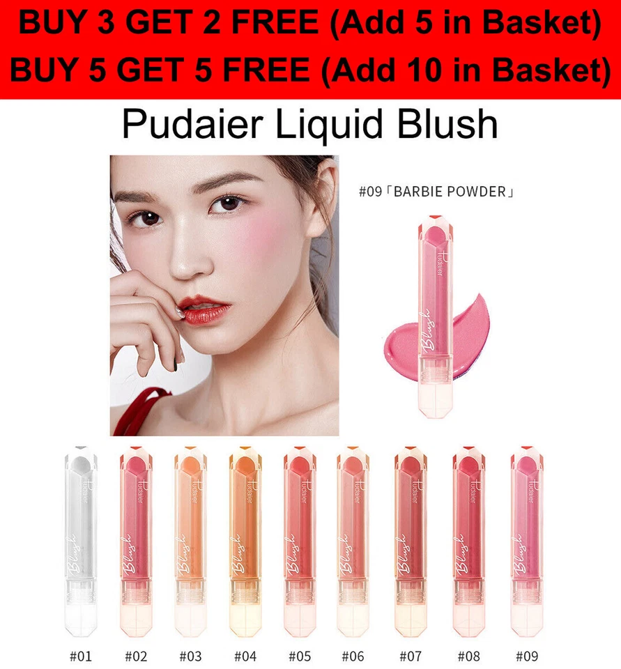 Pudaier Face Liquid Blush Makeup Beauty Glazed Cheek Blusher Matte Face Contour