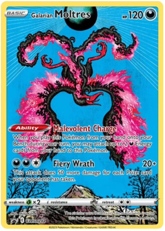 Galarian Moltres SWSH284 | Pokemon Crown Zenith Tin Black Star