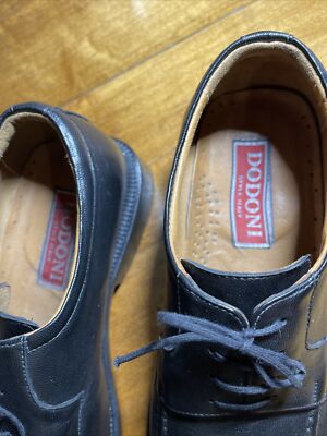 Dario Dodoni Black Leather Oxfords Men Size 42 Italy  display picture 3