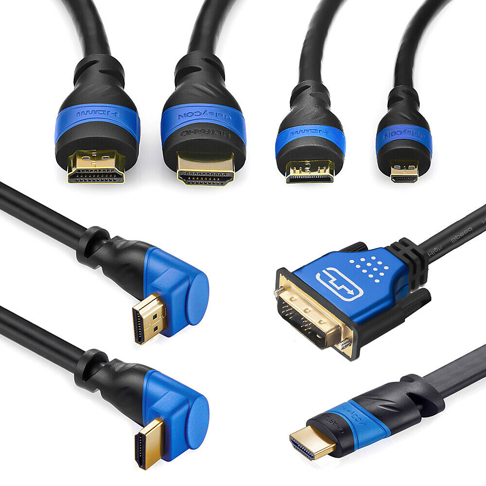 deleyCON HDMI Kabel mini HDMI micro HDMI DVI Ethernet 4k UHD 3D HD TV 0,5m - 25m