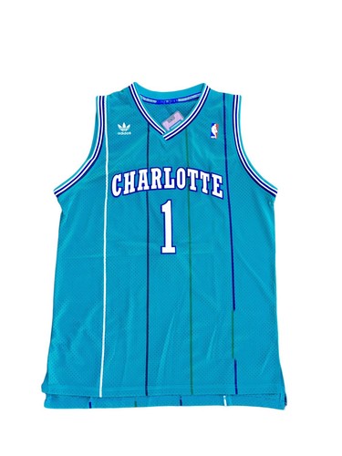 tyrone muggsy bogues charlotte hornets (away teal) signed jersey