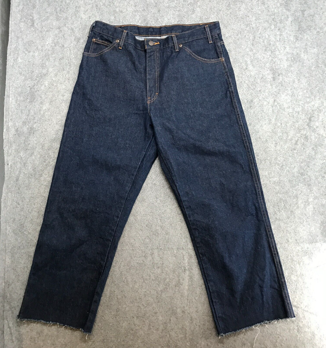 Dickies Jeans Mens Size 36 Dark Wash DIY Cut Off Shortened