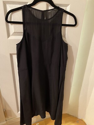 madewell black silk dress Reistor Ruched Dress With Front Slit