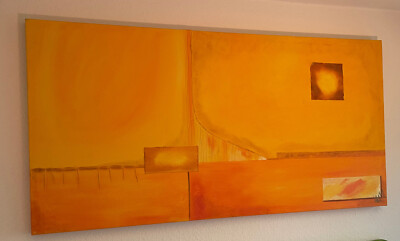 Großes Bild Acryl auf Leinen ''Yellow Fields'' von J. Gray handsigniert Unikat