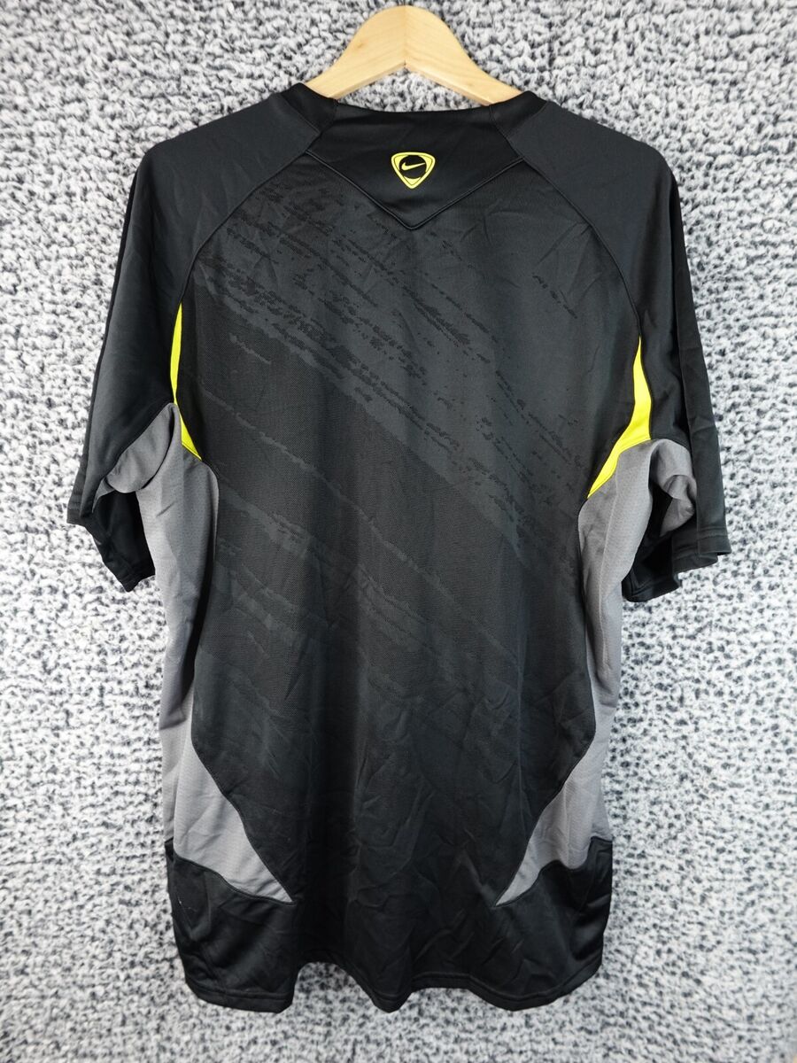 Nike Total 90 T Shirt Fit Dry Black Grey Yellow XL Mens Y2K Nike Total 90 T Shirt Fit Dry Black Grey Yellow XL Mens Y2K