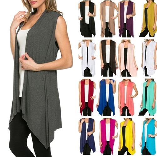 Women Open Cardigan Vest Tunic Top 