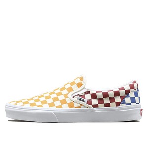 vans checkerboard yellow slip on