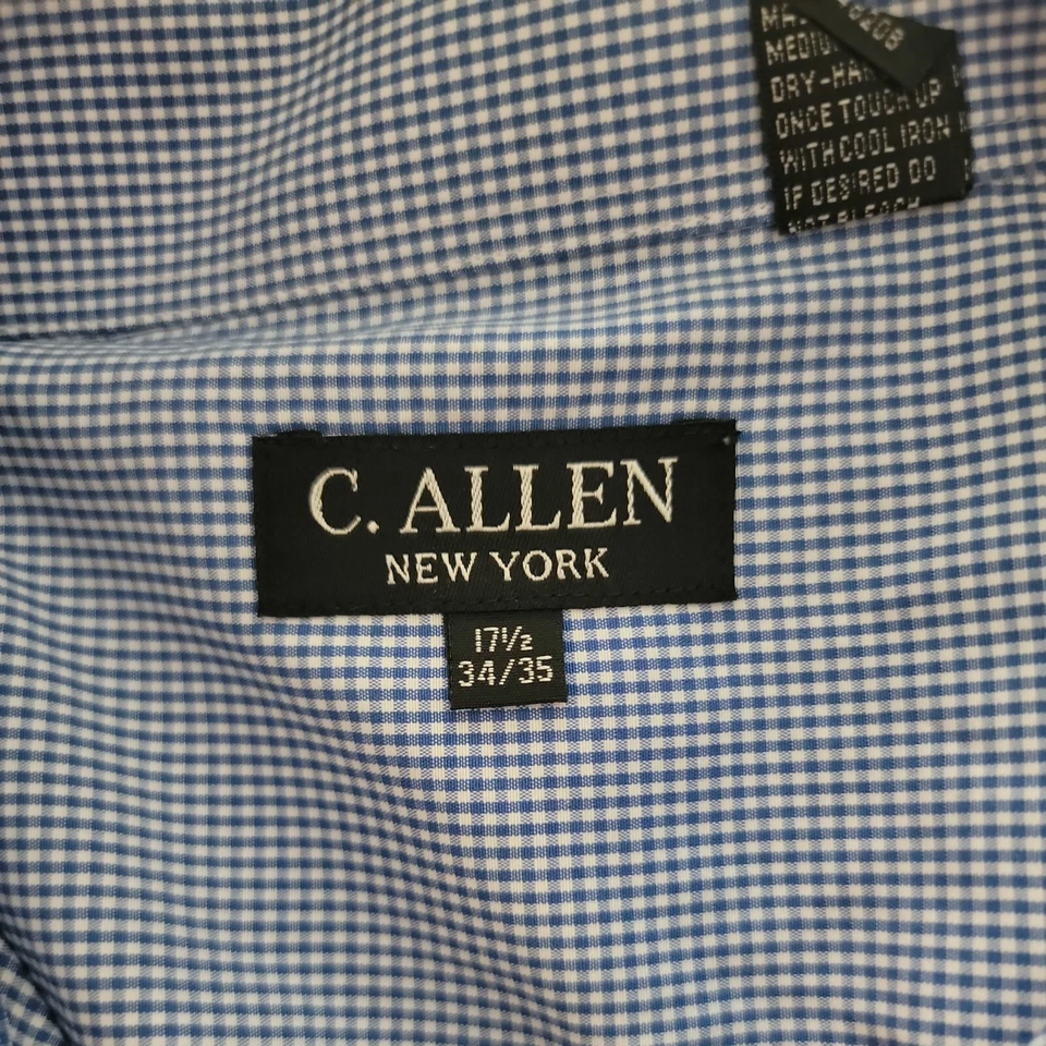 Camisa C.Allen New York Cuello Abotonado ~ Talla 17.5 34/35 ~ Azul y Blanco ~ Cuadros Foto 4 de 4