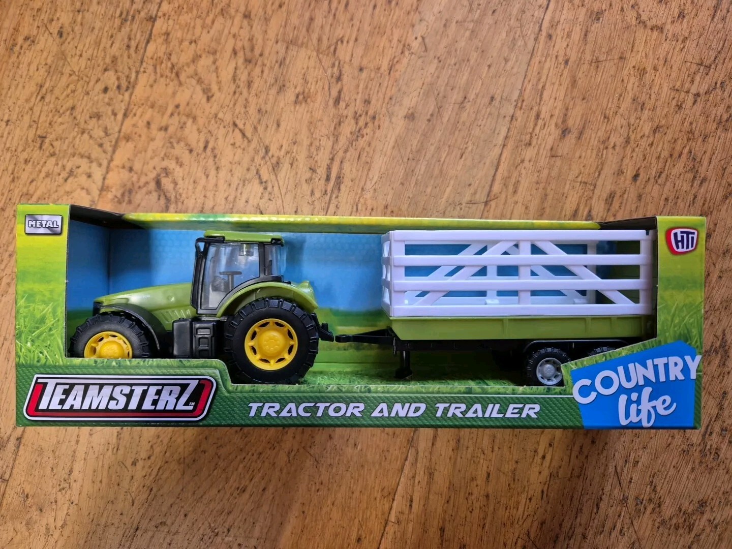 Teamsterz Tractor and Trailer Green Tractor & Silage Trailer Metal toy farm toys