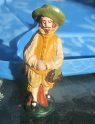 Dollhouse Artisan Miniature Colonial Man Figurine Signed Beryl 1980 Vintage
