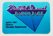 Grateful Dead Backstage Pass Worcester Massachusetts Centrum MA 4/2/87 4/2/1987