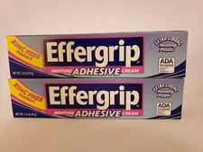 Effergrip Denture Adhesive Cream - ORIGINAL ZINC FREE FORMULA - 2.5oz - 2 Boxes