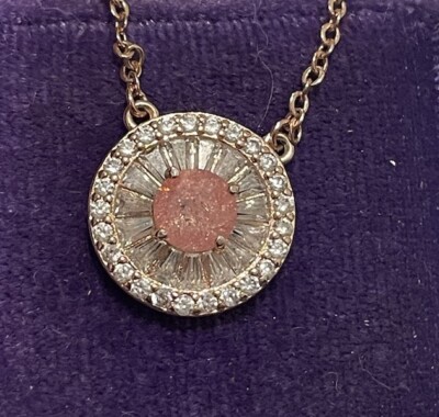 Ring Bomb Party RBP Rose Gold Deep Rose Ice Crystal Necklace NWOT | eBay