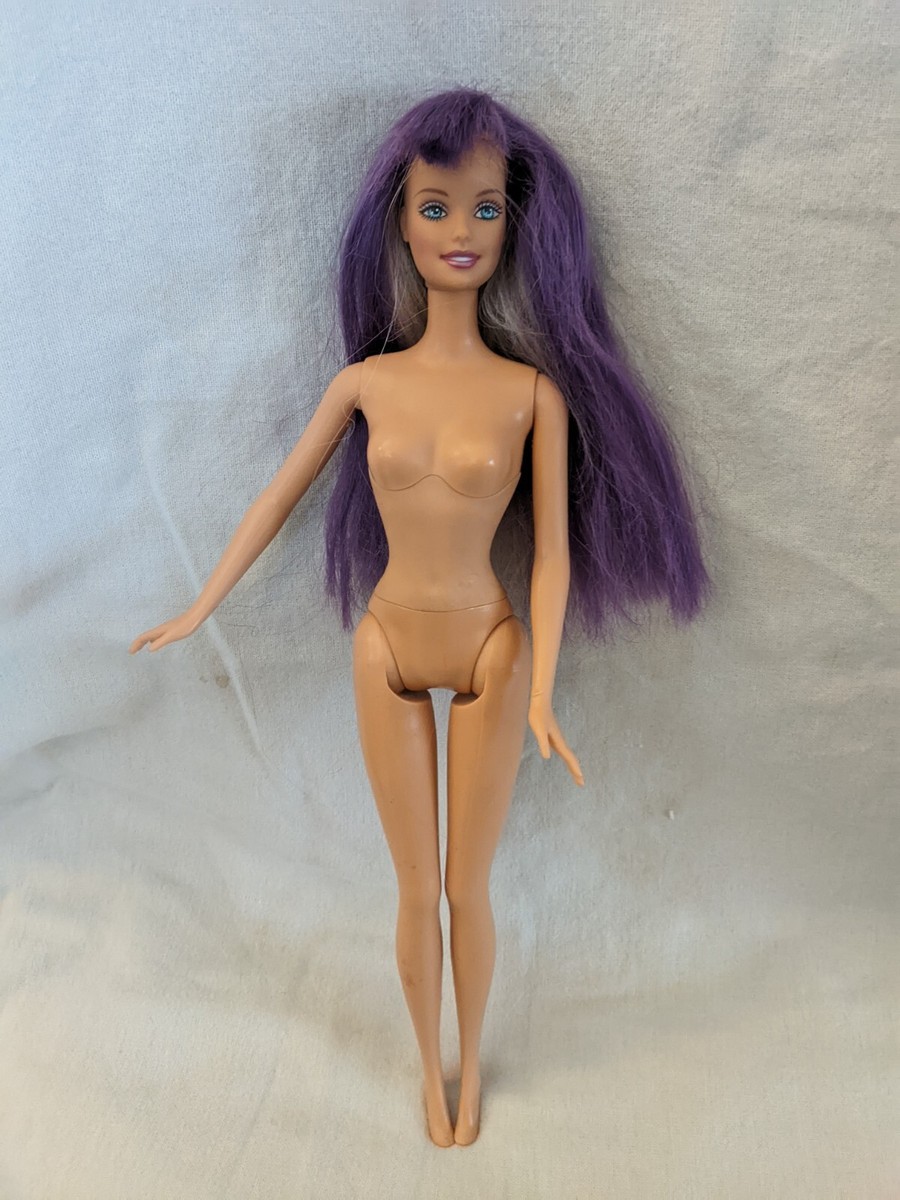 Jam N' Glam Barbie Doll Rate Rotating Scalp Purple Hair,Bendable