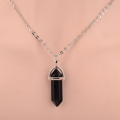 Natürliche Edelstein-Halskette Chakra-Stein-Energie-Heilkristall Mit Kette❥ K - Bild 14 von 58