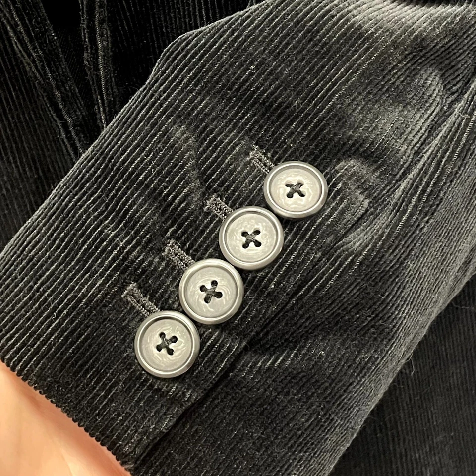 GUESS George Marciano Men's BLACK Sport Coat RIBBED VELVET Jacket EVENING Blazer - Image 4 of 4