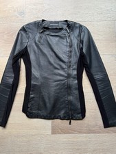 Emporio Armani Women's Leather Fabric Fitted Jacket with Double Zipper size 40