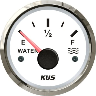 KUS Wassertankanzeige Boot Füllstandanzeige Wasser Edelstahl 12/24V 0-190Ohm