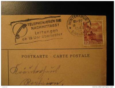 SWITZERLAND Winterthur 1944 Telephone Phone Telefon Telefono Telegraph Telegraph