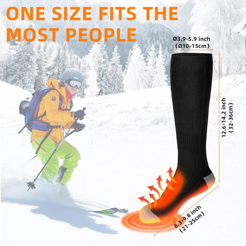 Calzini Riscaldanti Elettrici, Calze Riscaldate Ricaricabili da 3,7V/3000mAh - Image 4 of 4