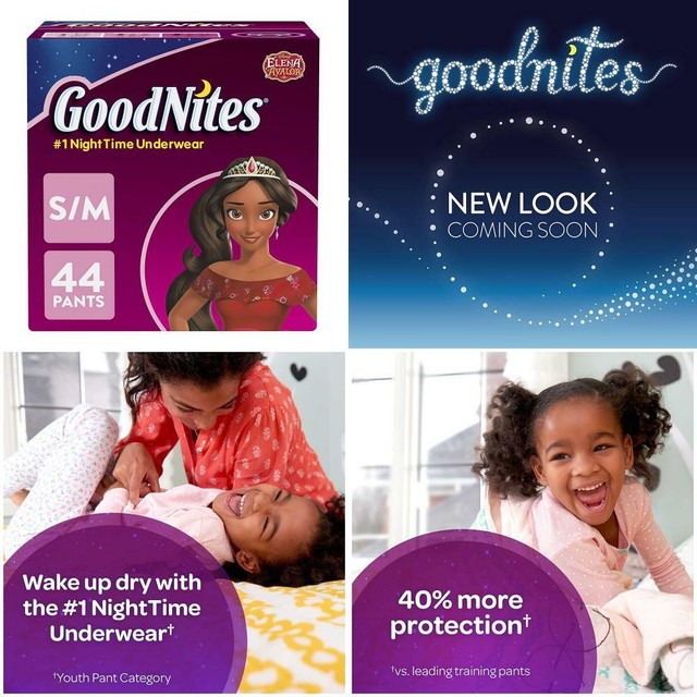 GoodNites 43529 Bedtime S/M Bedwetting Underwear for Girls 44 Pieces