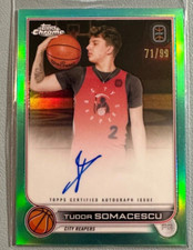 TUDOR SOMACESCU 2022-23 Topps Chrome OTE Overtime Elite Autograph Aqua RC 71/99
