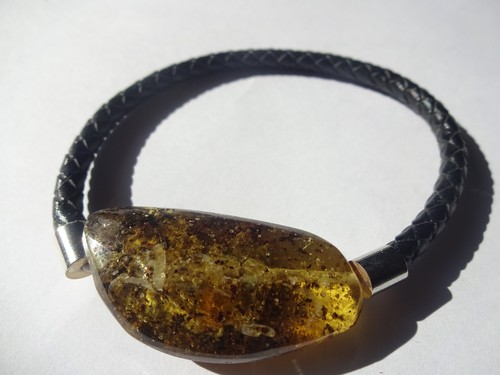 Cavigliera Bracciale In Ambra Baltica Naturale – Non Lucidato – Colore Cognac – Fatto A Mano Con Certificato - 4