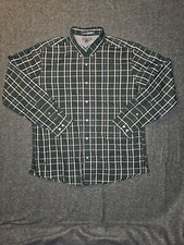 Eddie Bauer Button Down Shirt Men's XL Green Wrinkle Free Classic Fit Plaid