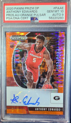 2020 Panini Prizm Draft Picks Auto /49 Anthony Edwards RC Orange 
