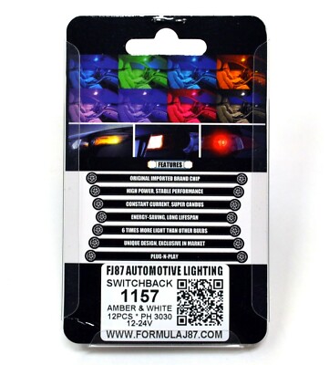 Syneticusa 1157 Switchback LED Bulbs Dual Canbus Color Amber/ White Anti Hyper Flash Built-in Resistor Error Free Turn Signal Lights And DRL/Parking Lights, Pack Of 2 (20 LEDs - Foto 5