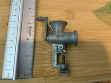 Vintage Doll House Child Salesman Sample 3.5  Die Cast Metal Meat Grinder