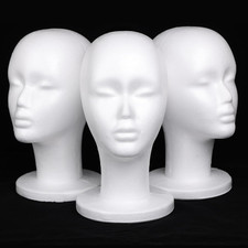 3 Packs Foam Wig Head Female Styrofoam Mannequin Head Stand for Wigs Foam Heads