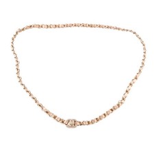 CHANEL  NWT NEW Gold Plated Leather Interlocking CC Chain Belt Logo Size 36 90