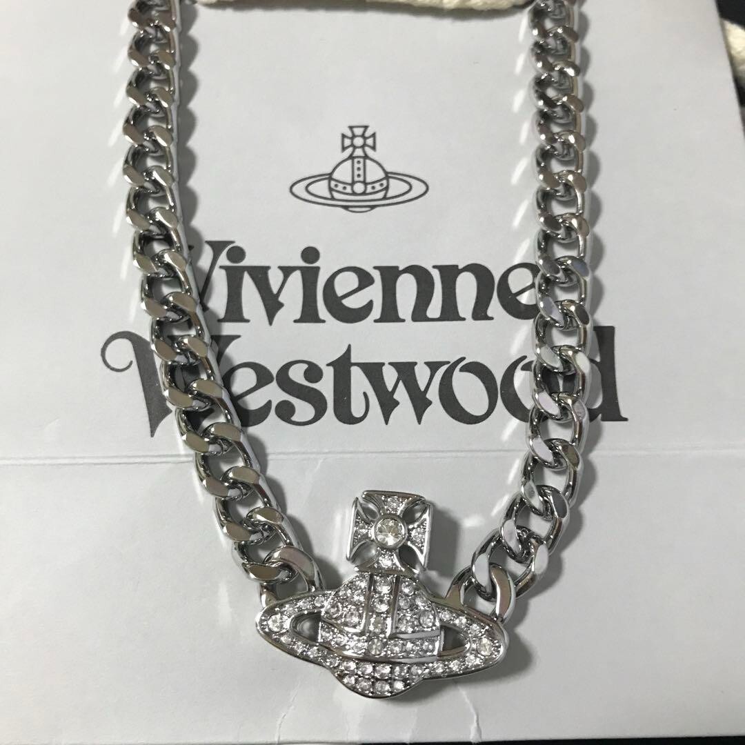 Vivienne Westwood GRAZIELLA Silver Orb Necklace Choker Chain with