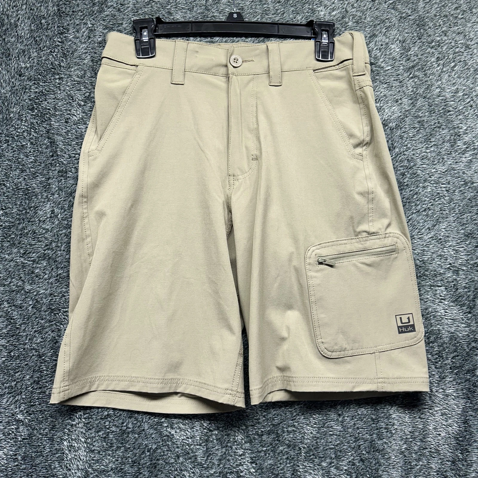 Huk Fishing Mens Size S Beige Next Level 10.5" Inseam Shorts