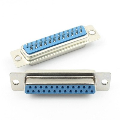 5Pcs D-SUB 25 Pin Female Straight Solder Type Connector Adapter 2 Row DB25F