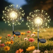 Garden Outdoor Lights, 2 Pack 120 LED Solar Garden Lights Fairy Lights