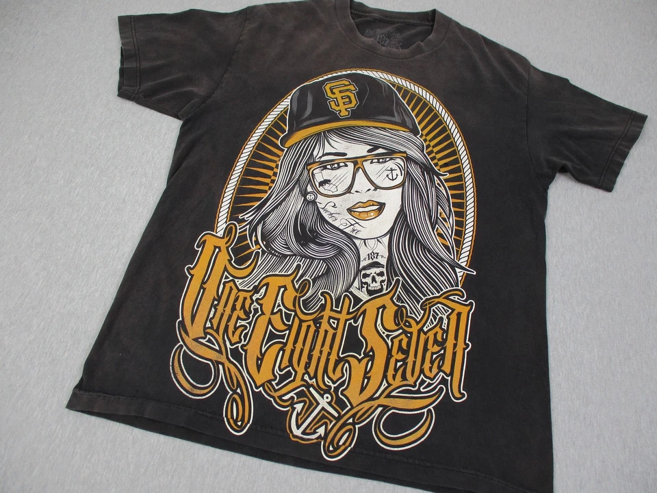 SF Giants Shirt Mens Large California Graffiti Art Streetwear Tattoo USA Rare - Image 2 of 4