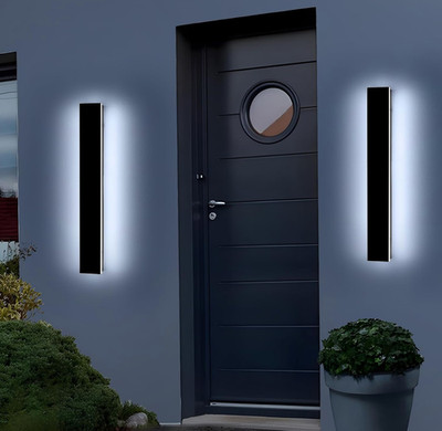 Mikeru 3CCT Dimmable Outdoor Wall Sconce 23.6  IP65 Waterproof 2-Pack