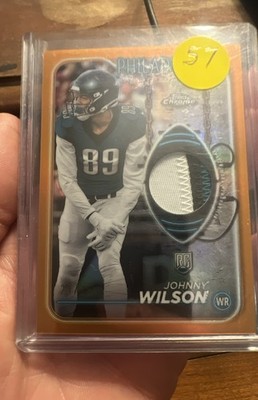 2024 Topps Chrome - Rookie Relics Johnny Wilson Orange Refractor /25 (MEM, RC)